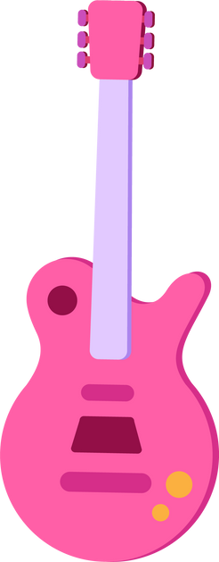 Pink Guitar Illustration